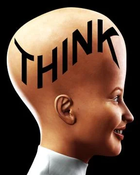 Big Head Thinking Stock Illustration