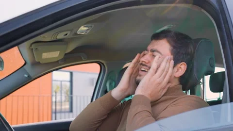 Big headaches for drivers, people with problems, traffic, modern problems of Stock Footage 300255495