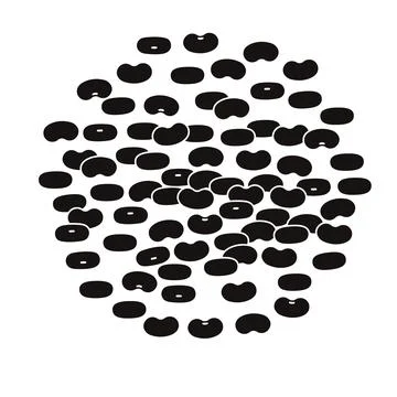 Big heap of black beans. Flat vector illustration isolated on white backgroun Stock Illustration
