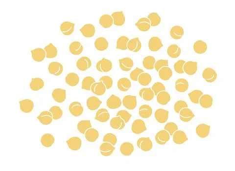 Big heap of chickpeas. Flat vector illustration isolated on white background. Stock Illustration
