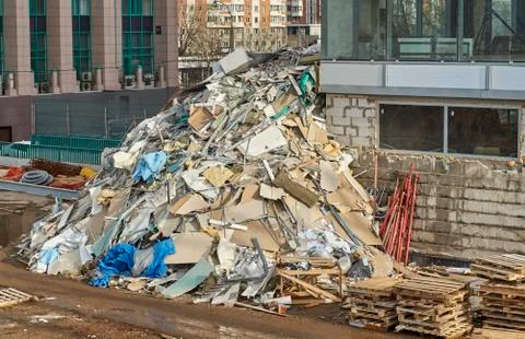 Big heap of a construction garbage Foto stock