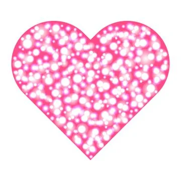 Big heart of glowing bubbles. Vector illustration. Stock Illustration