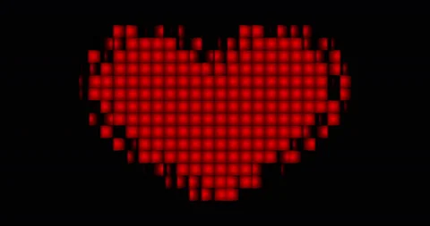 The big heart of red squares increases and decreases, looped Stock Footage 103198672