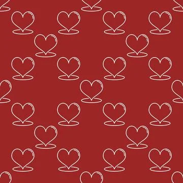 Big Heart vector affection minimal outline seamless pattern Stock Illustration