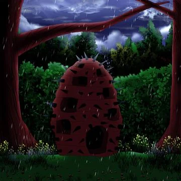 A Big Hive in the Forest Stock Illustration