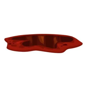 Big hole trap covered with red cloth presenting threatening concept Stock Illustration