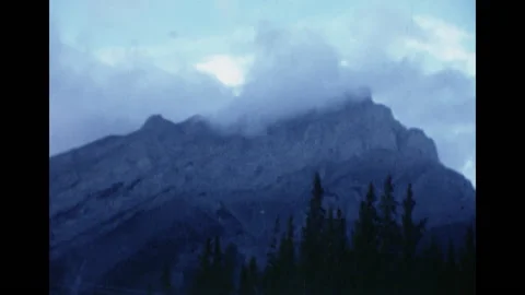 Big Horn Motel, Mountain Range, vintage 1970s Stock Footage 145372028
