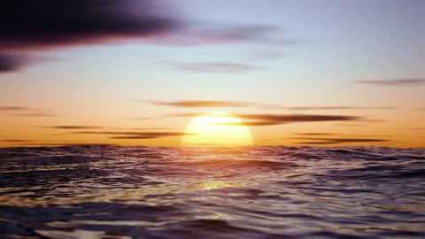 Big hot sun in the reflection of the sea over the horizon. Infinitely looped Vídeos de archivo 190593888