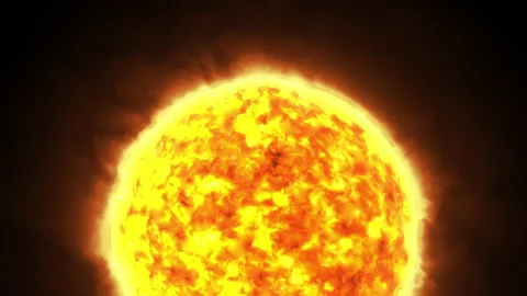 Big hot sun in space, computer graphics, video animation Stock Footage 222465716