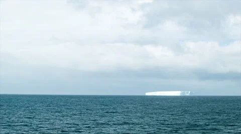 Big Iceberg Blocks Floating in Antarctica Wide Shot Stock Footage 55186460