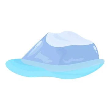 Big iceberg floating on water surface with snow on top Stock Illustration