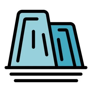 Big iceberg floating on water surface with cracks icon vector outline Stock Illustration