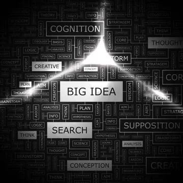 BIG IDEA BIG IDEA. Concept illustration. Graphic tag collection. Wordcloud... Stock Photos