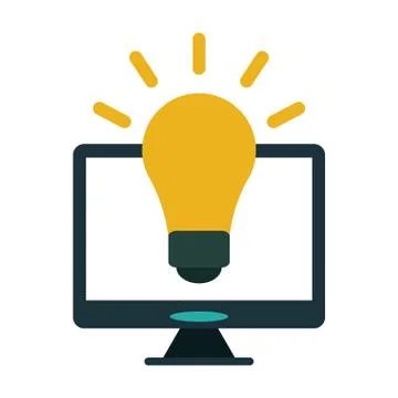 Big idea on computer symbol 스톡 일러스트