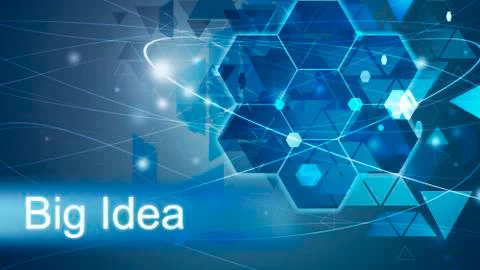 Big Idea concept, Innovation Computer Data Technology, background blue Illustrazione stock