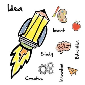 Big idea design. Creative icon. draw illustration , vector Stock Illustration