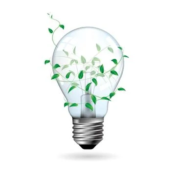 Big idea design,Light bulbs wrapped by plants. Stock Illustration
