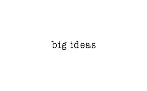 Big ideas message on a white background Illustrazione stock