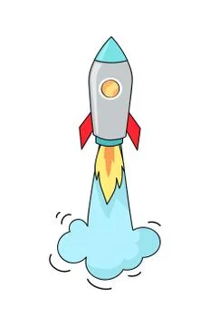 Big Image of Flying Rocket Vector Illustration Illustrazione stock