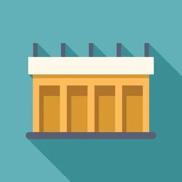 Big industrial building with loading docks and flat roof Ilustración de archivo