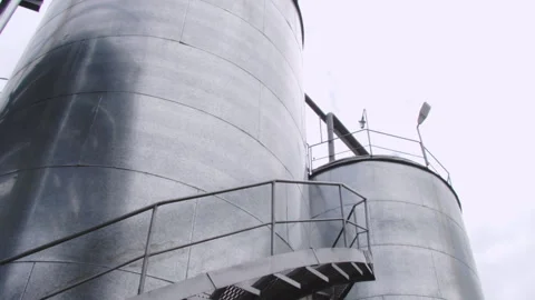 Big industrial cisterns. 스톡 동영상 199064654