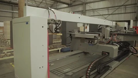 Big industrial machine robot automation work in factory slow motion Stock Footage 152007128