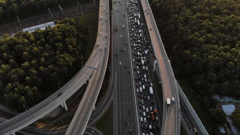 Big intersection aerial view Stock-Footage 95148948