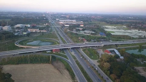A big intersection at Chiang Mai, Thailand Stock Footage 101640211