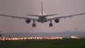Big jet landing at dusk HD Footage