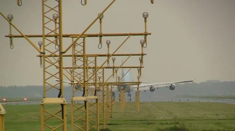 Big jet landing  Stock Footage 8552196