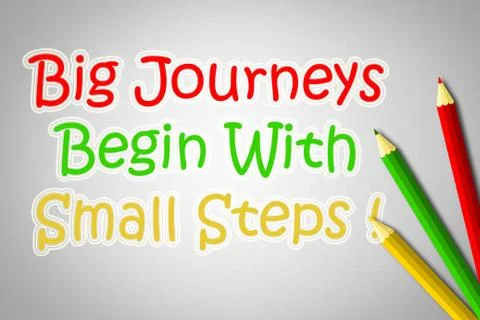 Big journeys begin with small steps concept Stock Illustration