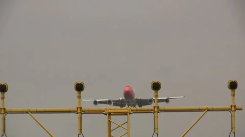 Big jumbojet approach Stock Footage 8552179