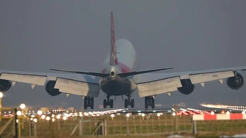 Big jumbojet landing Stock Footage 72755148