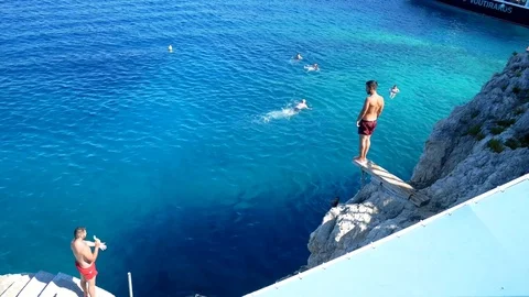 The Big Jump and Splash Stock Footage 84895102