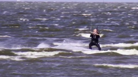 Big Jump with kiteboard Video stock 118572015