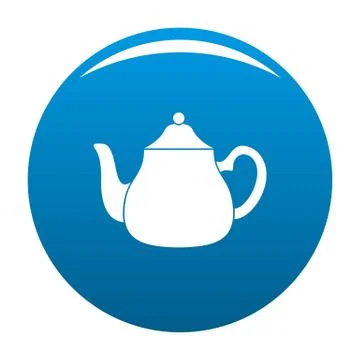 Big kettle icon vector blue 스톡 일러스트