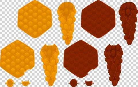 Big kit different types cone waffle 스톡 일러스트