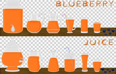 Big kit different types glassware with bewerage Stock Illustration