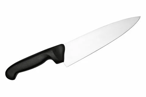 Big Kitchen Knife with Clipping Path Isolated on a White Background Photos