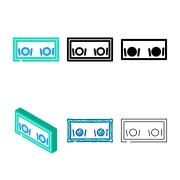 Big kitchen multistyle table top view color icon vector Stock Illustration