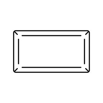 Big kitchen table top view line icon vector illustration Illustrazione stock