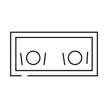 Big kitchen table top view line icon vector illustration Illustrazione stock