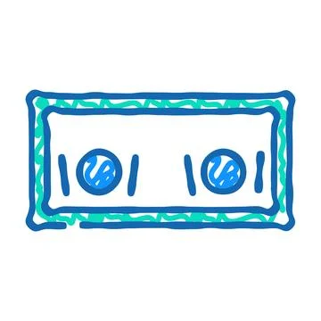 Big kitchen table top view icon doodle illustration Illustrazione stock