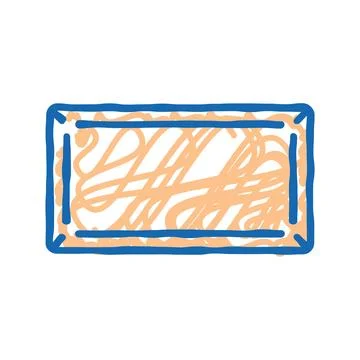 Big kitchen table top view icon doodle illustration Stockillustratie