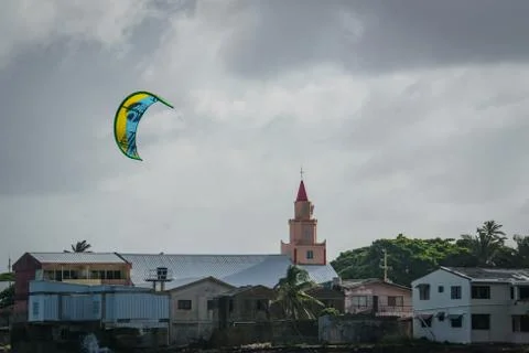 Big kite in the clouds Foto stock