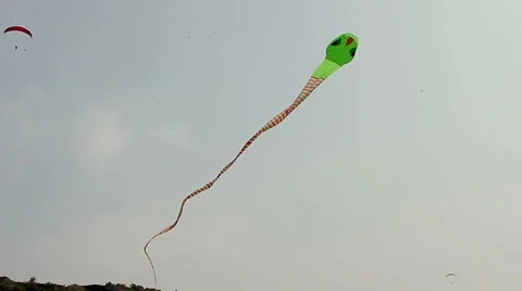 Big kite snake flying over blue sky Vídeos de archivo 66469767