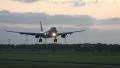 Big KLM jet at sunrise HD Footage