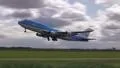 Big KLM plane, boeing 747 taking off HD Footage