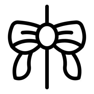 Big knotted bow hanging on a string icon Stock Illustration