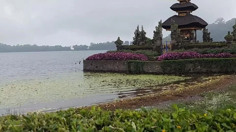 This is a big lake located at Bedugul, Bali named Danu Beratan. Stock Footage 311569736